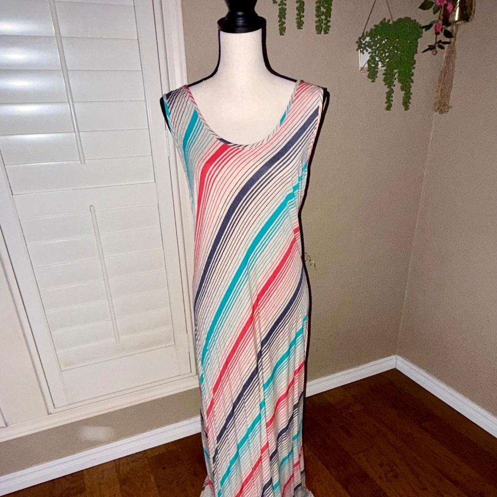 Gibson Latimer Multicolor Striped Maxi Dress
